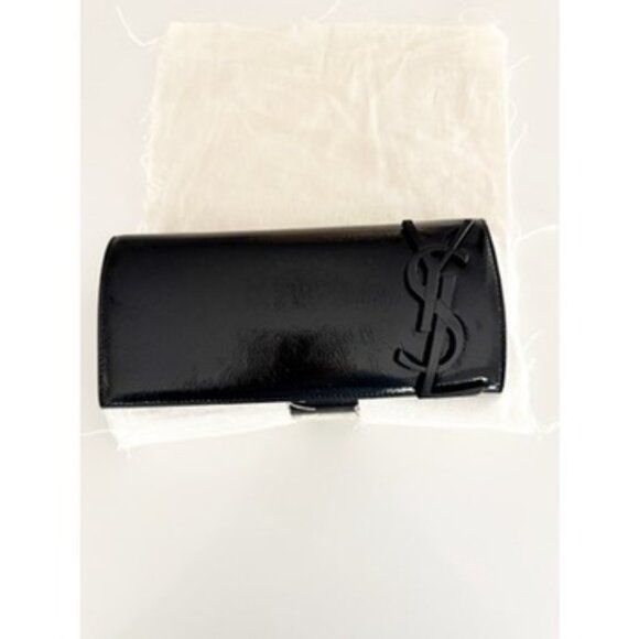 Saint Laurent Patent Smoking Clutch Black NEW - Picture 3 of 12